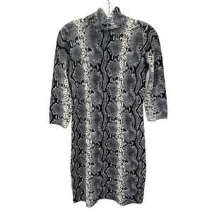 Pure Amici cashmere turtleneck snake print women’s sweater dress